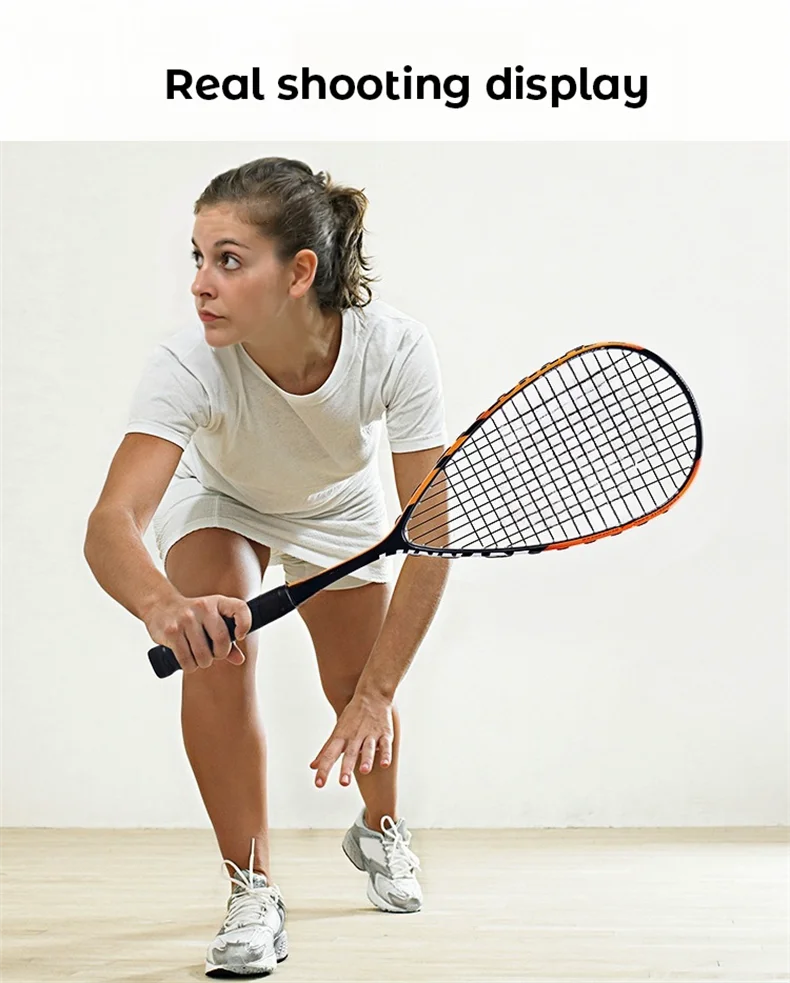 Professional Carbon Fiber Squash Racket With Nylon Net for Adults for Competition and Training factory