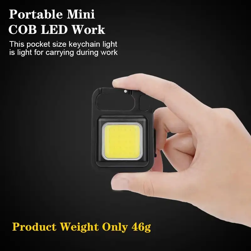 Cob Keychain Work Light, Rechargeable Work Light with magnet