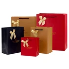 Printed Gift Bags Fashionable Multiple Pattern Custom Printed Packing Kraft Paper Gift Bags