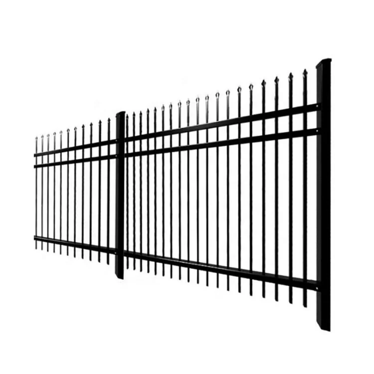 Ornamental Steel Picket Fence Tubular Steel Fence Spear Top Metal Steel