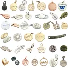 Pendant Jewelry Roundness Gold Pendant Making Engraved Logo Custom Charm Jewelry Tags For Necklaces