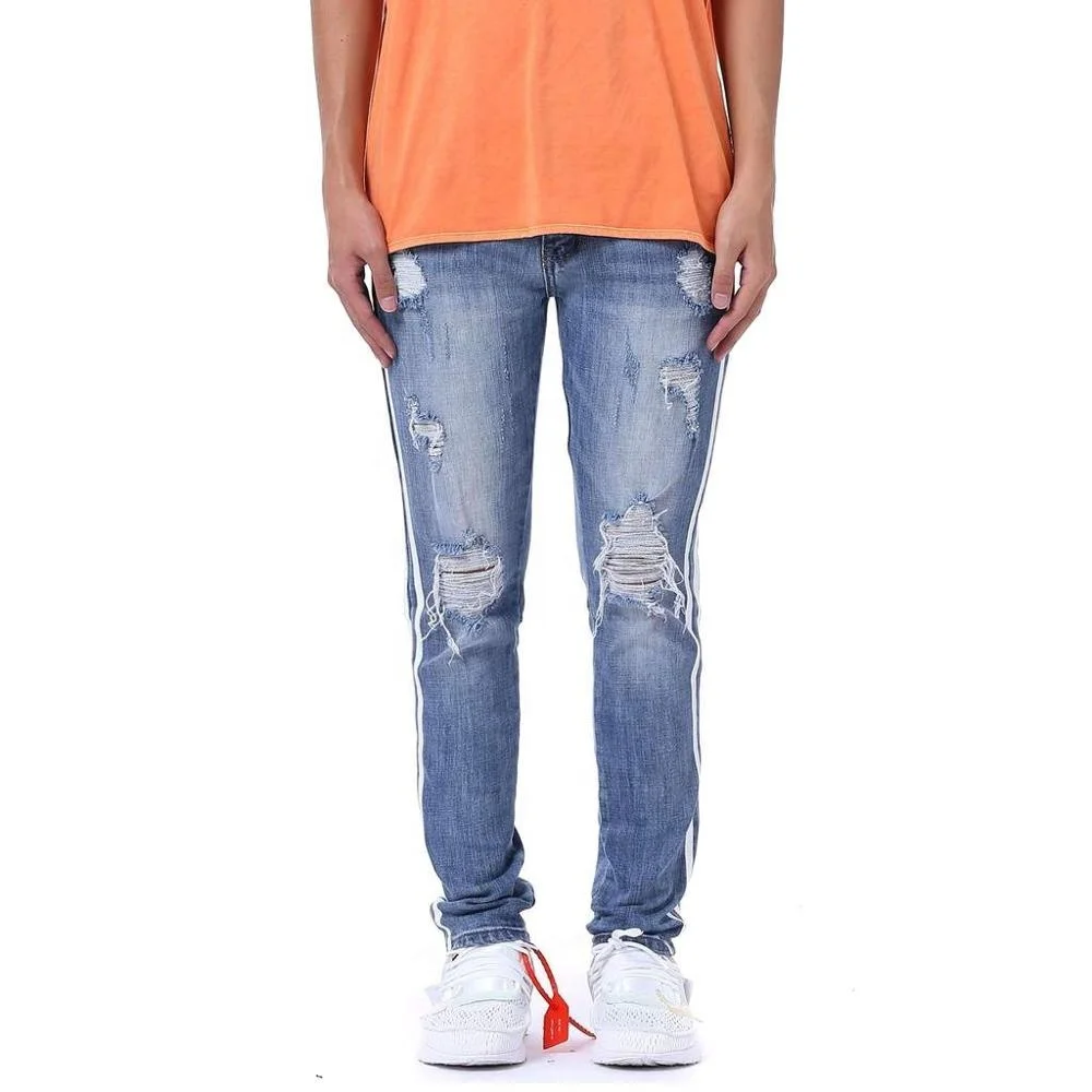 orange side stripe jeans