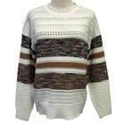 White Pullover Knitted Women Tops Acrylic White Sweater Women's Long Pullover Sweaters