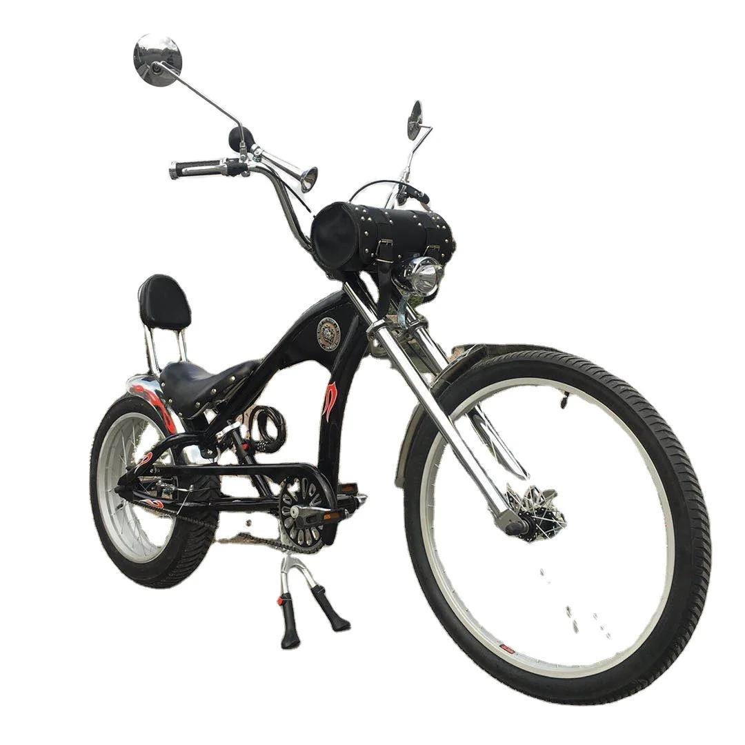 black chopper bike