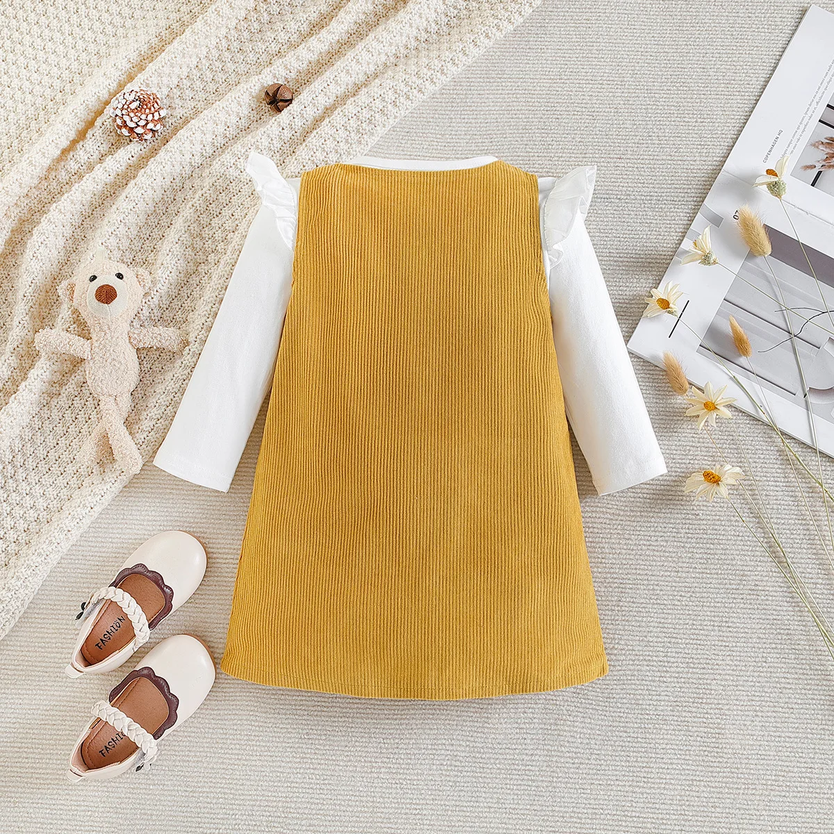 New autumn newborn infant clothing long-sleeve rompers match corduroy skirt boutique baby girls dress clothing