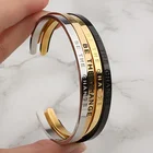 Bangle Bracelet 4MM Custom Personalized Steel Positive Inspirational Quote Engraved Cuff Bangle Bracelet