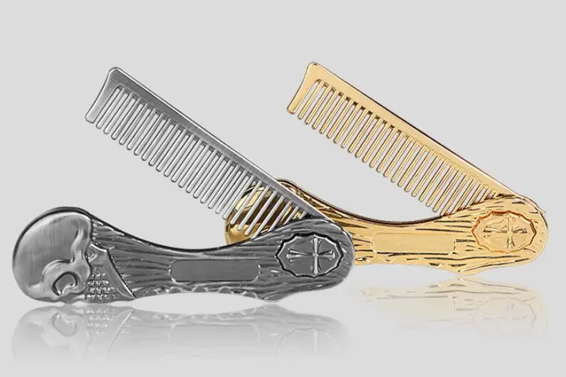 Professional Men's Mustache Styling Comb Wide Tooth Folding Pocket Beard Comb For Hotel Home Use Beard Comb