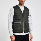 Quilted Vest Utility Vest Custom Mens Khaki Cargo Utility Quilted Vest With Zipper Pockets