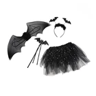 Skirt Guangzhou Promotion Black Bat Tutu 2 Piece Skirt Set Sexy Top And Short Skirt Set Tutu Skirt Set With Sash