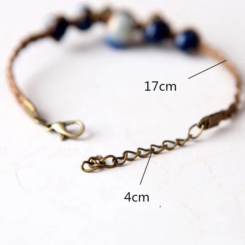 men women adjustable bracelets jewelry gift for lover,wholesale handcraft rope colorful porcelain alloy jewelry bracelet bangle