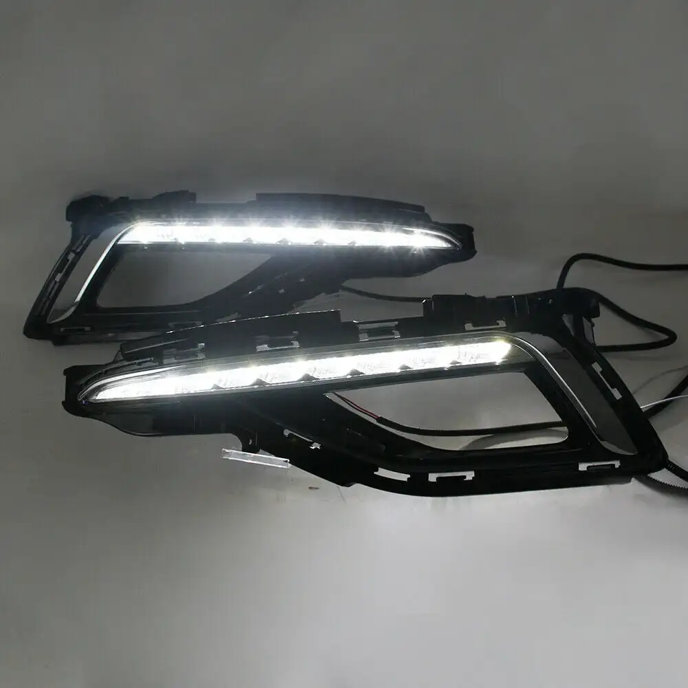 product fog lamp cover led daytime running light left right for 2015 2017 hyundai sonata fog lamp case led-37