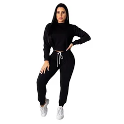 2023 Long Sleeve Ladies Clothing Jogger Set Winter Tracksuit Fall Casual Women Clothes Two Piece Pants Set Gym Outfits For Women