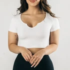 Sexy Top Women Tank Tops Sexy Short Sleeve Crop Top For Women Active Wear Gym Tank Tops