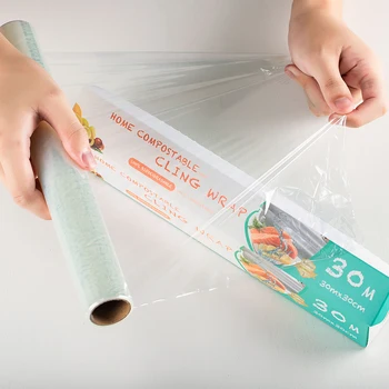 Factory Supply Household Food Refrigerator Disposable Plastic Wrap PLA Biodegradable Food Cling Film
