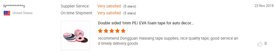 High Tensile Strong Adhesive High Density Double Sided PE Foam Tape for Industrial Applications