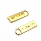 Zipper Custom Fashion Metal Zipper Head Sliders Zipper Puller Custom 3D Letter Logo For Garment / Handbag Zipper Tag