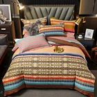 Delicate 4 Piece 300TC 40S King Size Modern Bed Sheet Duvet Cover Bedding Sets