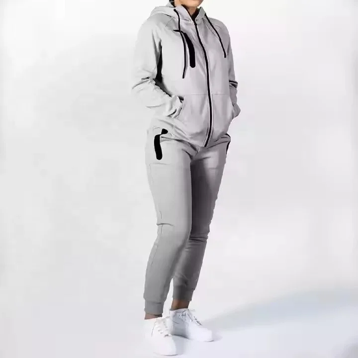 Tracksuit Mens with Zipper Pockets Full Zip Hoodie Sweatsuit 2 Pieces Running Jogging Sports Casual Sweat Suits