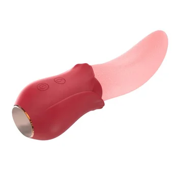 Hot Selling Licking Rose Tongue Vibrator 10 Frequency vibration Massage Orgasm Sex toy For Woman