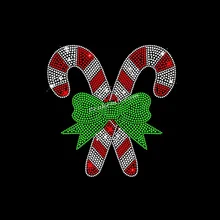 2026 Ready to Press Factory Custom Merry Christmas Rhinestone Transfer Iron on Decal for Clothing Wholesale