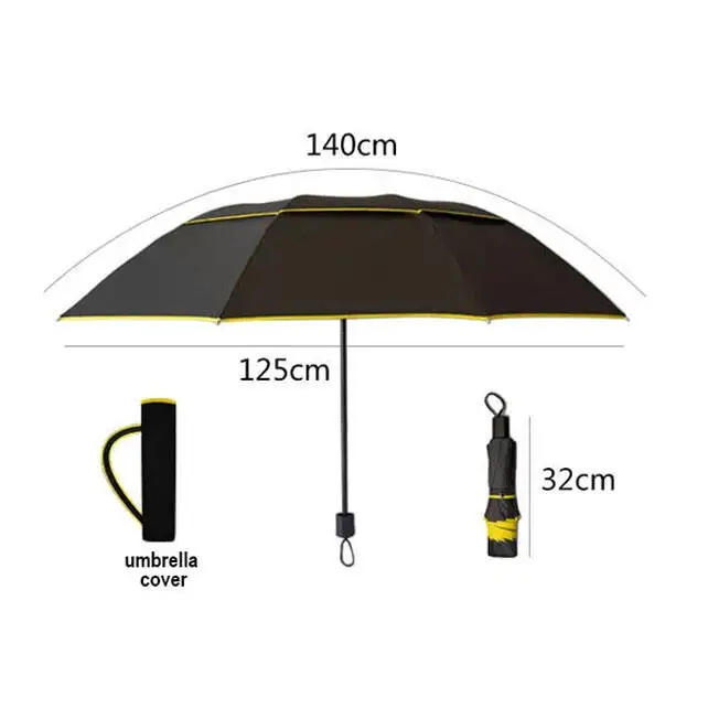 high quality Windproof Rainy Outdoor Big Size Travel And Daily Use Large UV Golf Double Layer Folding Umbrlla