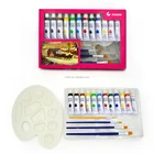 Colors Paint Set Wholesale Cheap Non-toxic12 Colors Art Painting Aluminum Tube Acrylic Paint Set