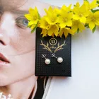Pearl Earrings Ancient Oriental Simple Exquisite Female Stainless Steel Plated Pearl Earrings 2022