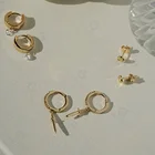 Gold Studs Cz Earring Stud Gemnel Gold Plated 925 Silver Jewelry Tiny Yin Yang Studs Cz Earring Stud