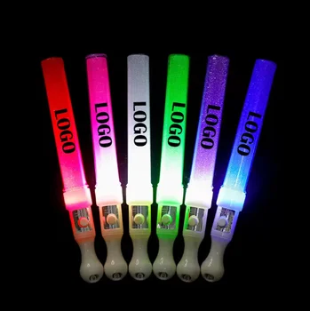 Wholesale Custom Concert Props Light Flashing Stick Fluorescent Colorful Led Glowing Stick With Logo Printing