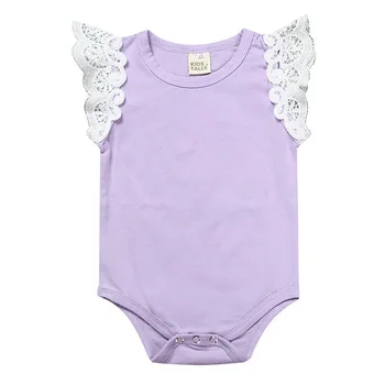 RTS White Lace Flutter Wings Onesie 2022 Flutter Sleeve Romper Baby Bulk Boutique