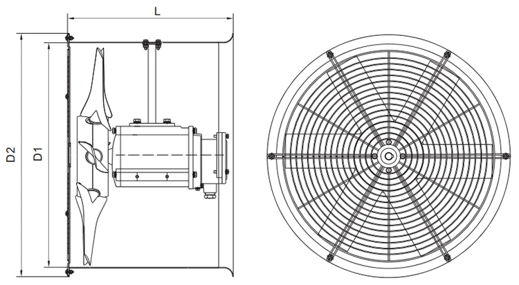 Axial Explosion Proof Fan, 20", Portable, Flameproof - detail 24