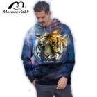 Hoodie Custom Lion Pattern Full Dye Wholesale Sweatshirts Sublimation 3D Printed Oversized Hoodie