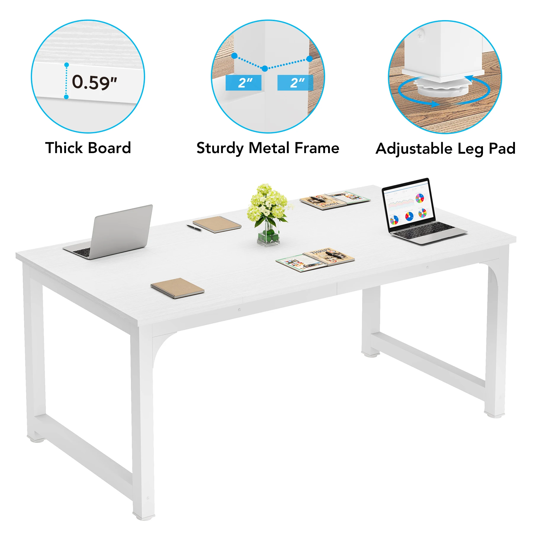 Tribesigns office furniture desk  modern design  meeting table conference