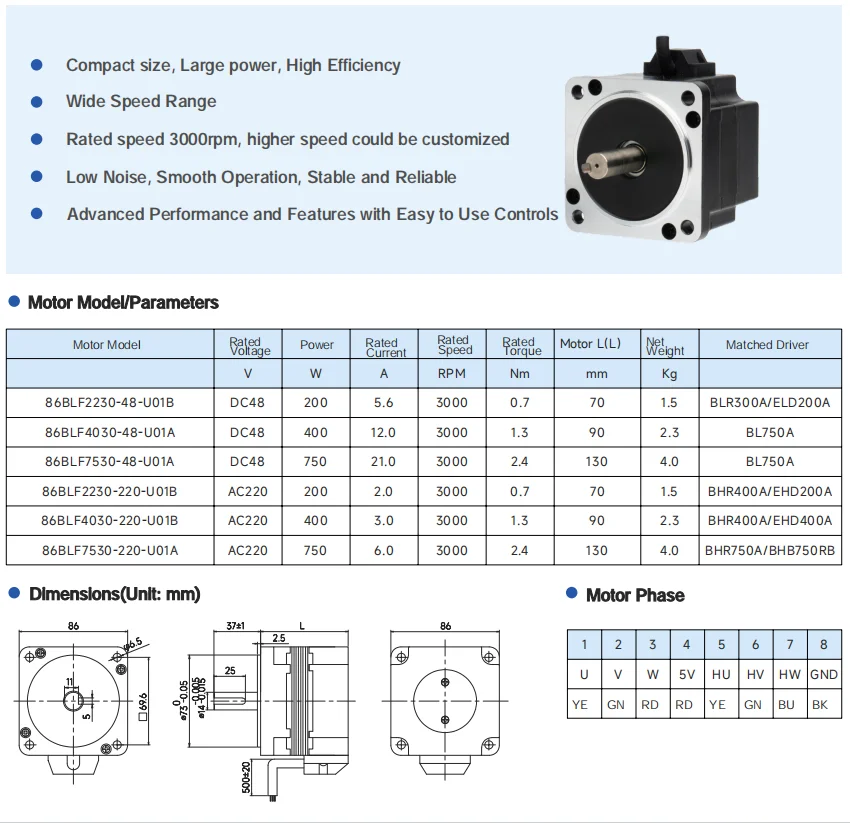 Bldc Motor, 48V, 24V, 110V, 220V - detail 22