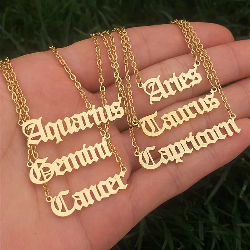 Cz Horoscope 12 Zodiac Pendant Necklace 
