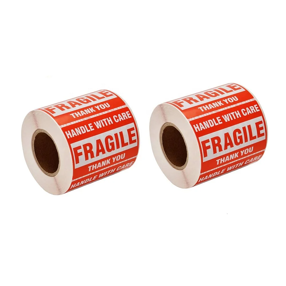 2 ROLLS FRAGILE STICKERS HANDLE WITH CARE 2“ x 3” FREE SHIPPING 1000 LABELS 