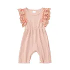 Knitted 2022 Summer Toddler Baby Clothes Custom Short Sleeve O-neck Design Knitted Blank Baby Romper