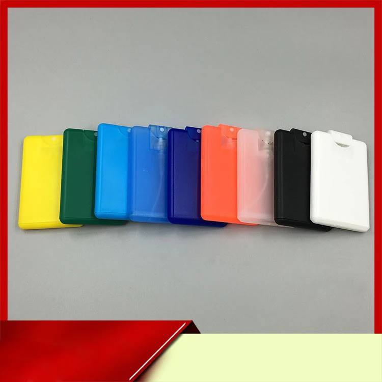 Screen Printing OEM Colored 20ml Plastic Credit Card Flat Spray Bottle Alcohol Sprayer Empty White Credit Card Perfume Spray