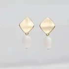 Pearl Earrings High Quality Gold Plated Geometric Pearl Earrings Fashion Minimalist Jewelry For Women