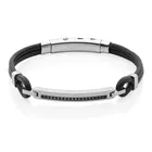 Bracelets Leather HOT SELL Custom Jewelry Bangles Stainless Steel Men Rope Chunky Charm Bracelets Leather And Black