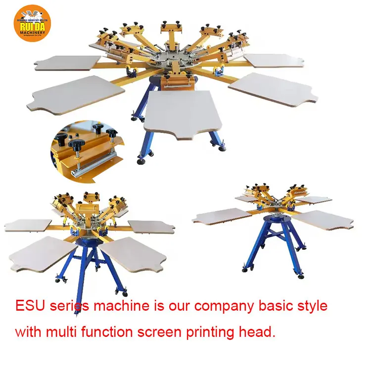 product multi color 8 color 8 station manual silk screen printing press machine manufacturer equipment for sale-1