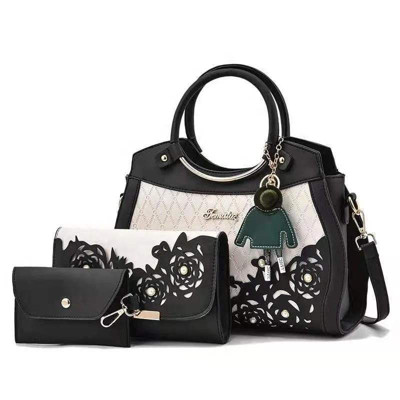 AMIQI 2310-46 2023 New Fashion Color Contrast Women's Bag Women's Handbag One Shoulder Crossbody Bun Mother Bag3Piece Women Bag