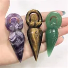 Gemstone Goddess Wholesale Hand Carved Natural Different Gemstone Quartz Crystal Goddess Statue Craft