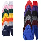 Plain Custom Logo Oversized Pullover Plus Size Sports Tracksuit Plain Gym Men's Hoodies Set