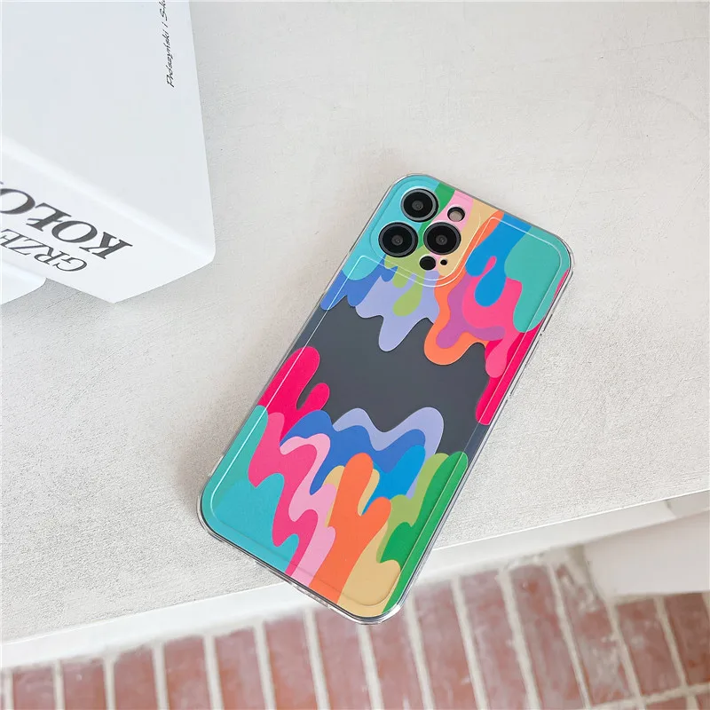 Tpu Graffiti Painting Transparent Mobile Phone Case Cover For Iphone 13 12 11 Pro Max Xs Xr Xs Max 7 8 Plus