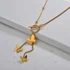 9k Baoyan Fashion 9k 14k 18k Butterfly Chain Wholesale Necklace Jewelry Gold Women