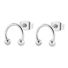 Gold Hoop Earrings Gold Filled Simple Jewelry Western Stud Hoop Stainless Steel Earrings Women