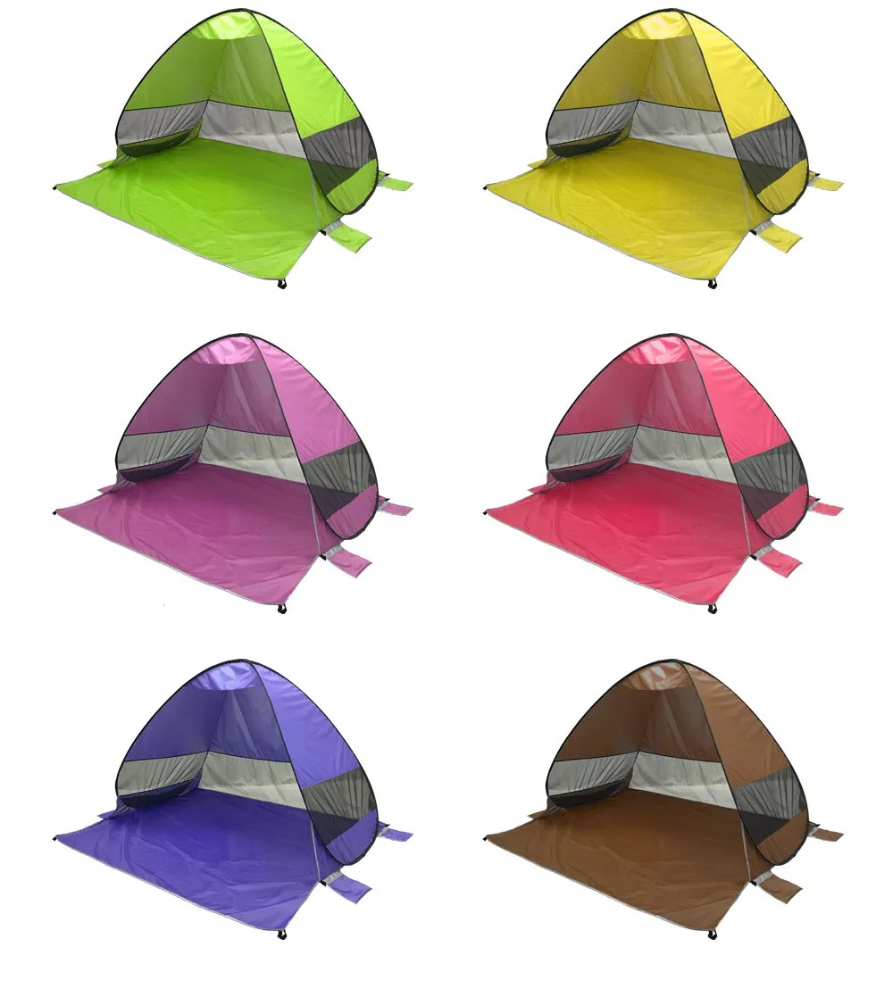 Camping Tents 4 People Beach Tents  Sun Shelter with Window Quick Automatic Opening Foldable Tent