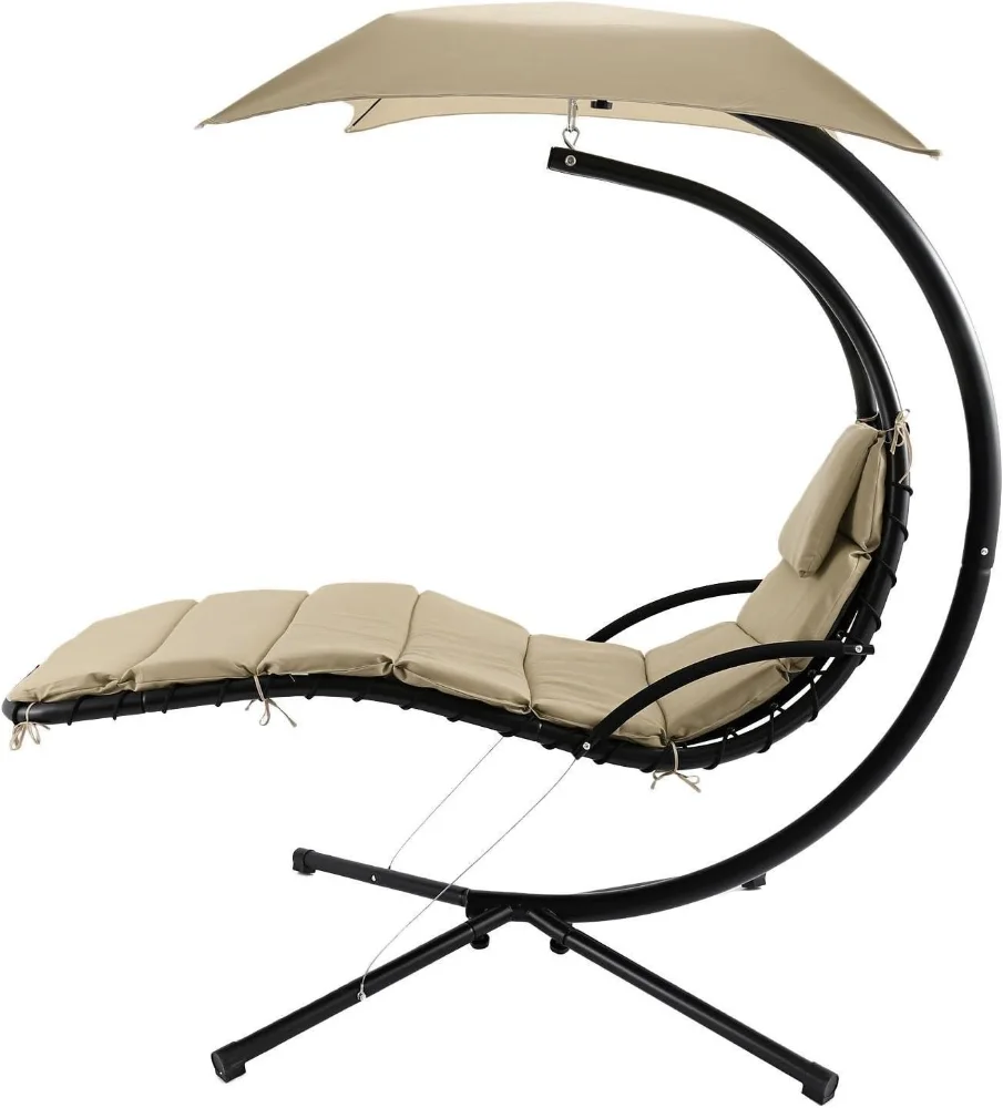 Modern Steel Outdoor Camping Chair Patio Garden Hanging Swing Chair Canopy Furniture with Cushions Foldable Design for Hotels supplier