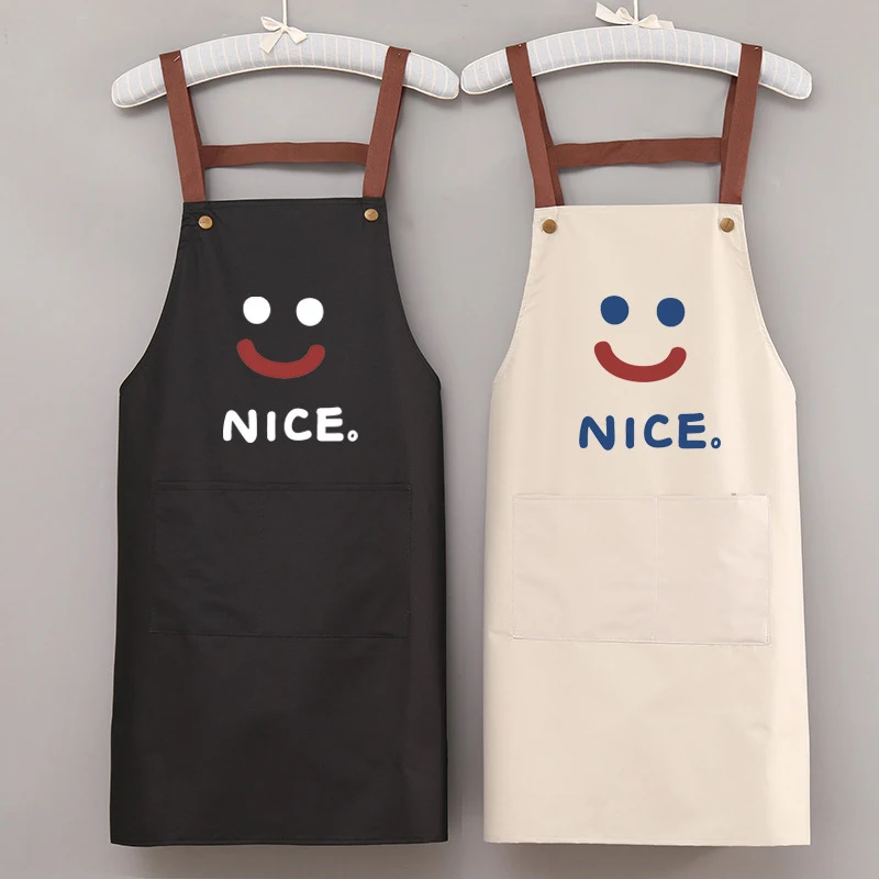 Durable Cotton Bib Apron for Hairdressers Chefs Kitchen Server Custom Logo Printed Waterproof Canvas Pockets Restaurant manufacture